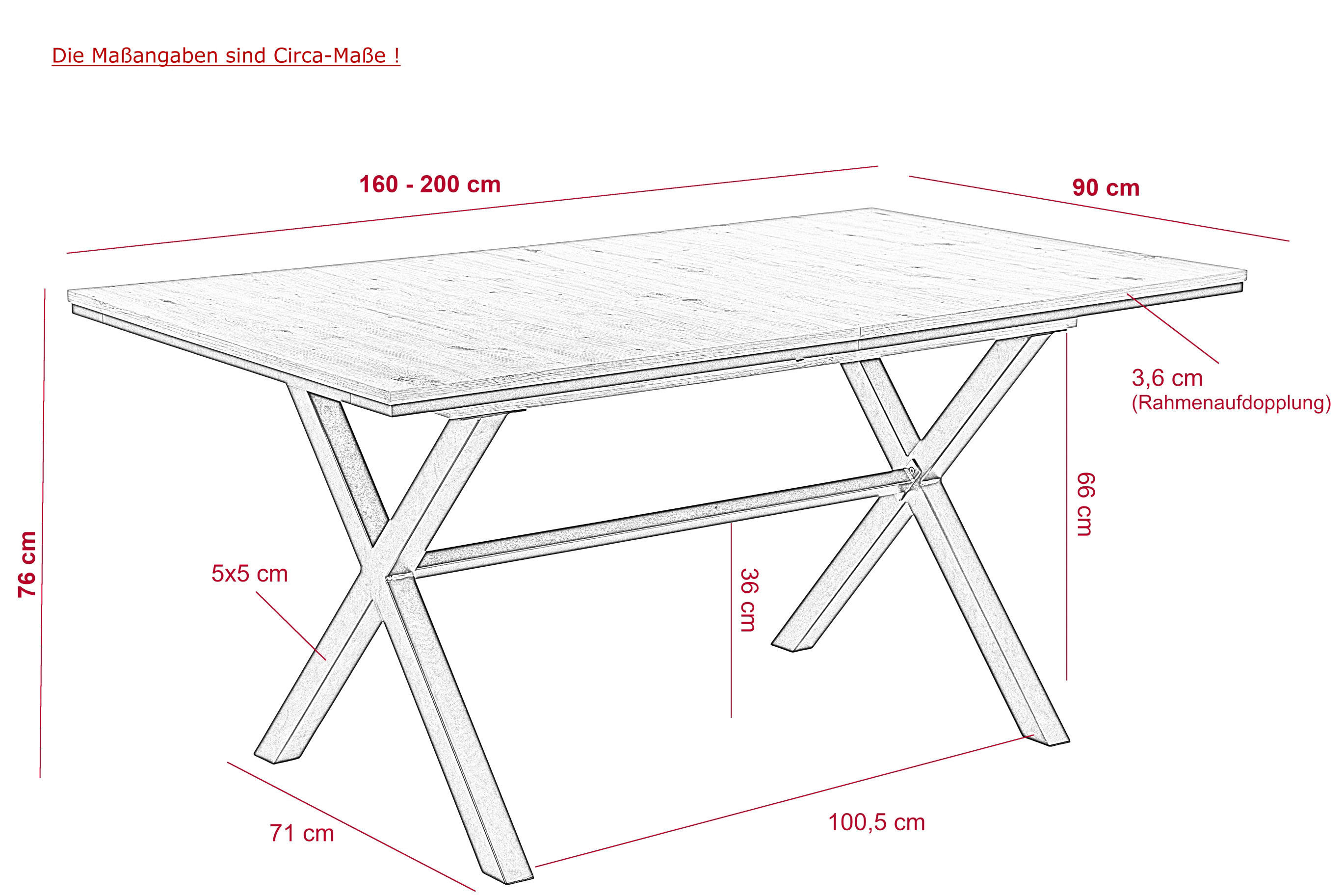 Esstisch KARINA Eiche Artisan Nachbildung schwarz pulverbeschichtet B/H/T: ca. 160x76x90 cm KARINA - Eiche/schwarz (160,00/76,00/90,00cm) - Hela
