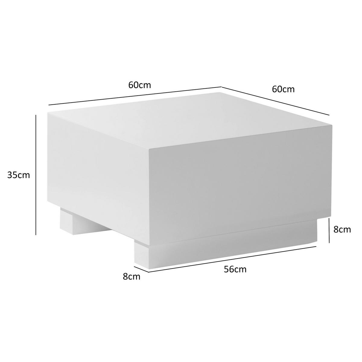 Couchtisch weiß Marmor Optik B/H/T: ca. 60x35x60 cm Couchtisch - weiß (60,00/35,00/60,00cm) - Wohnling