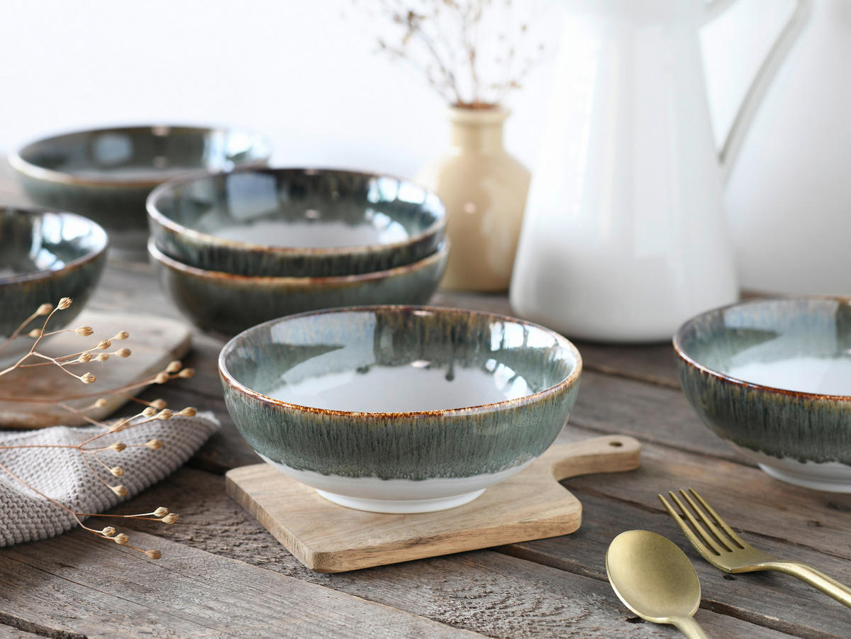 CreaTable Schüssel-Set Cascade grau Steinzeug Cascade - grau - CreaTable