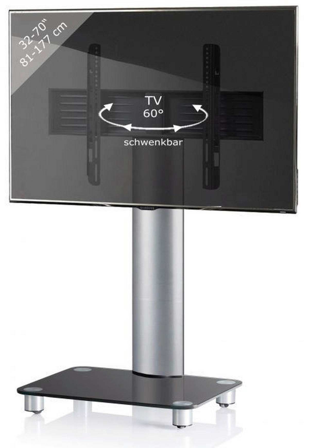 VCM TV-Standfuß TV-Standfuß TV-Standfuß "Tosal Silber" - (60,00/100,00/44,00cm) - VCM