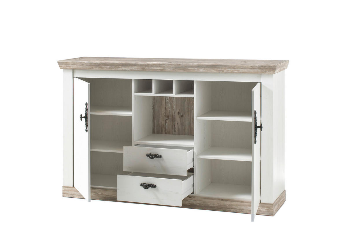 Sideboard Florenz weiß Pinie B/H/T: ca. 167x104x44 cm Florenz - weiß (167,00/104,00/44,00cm)