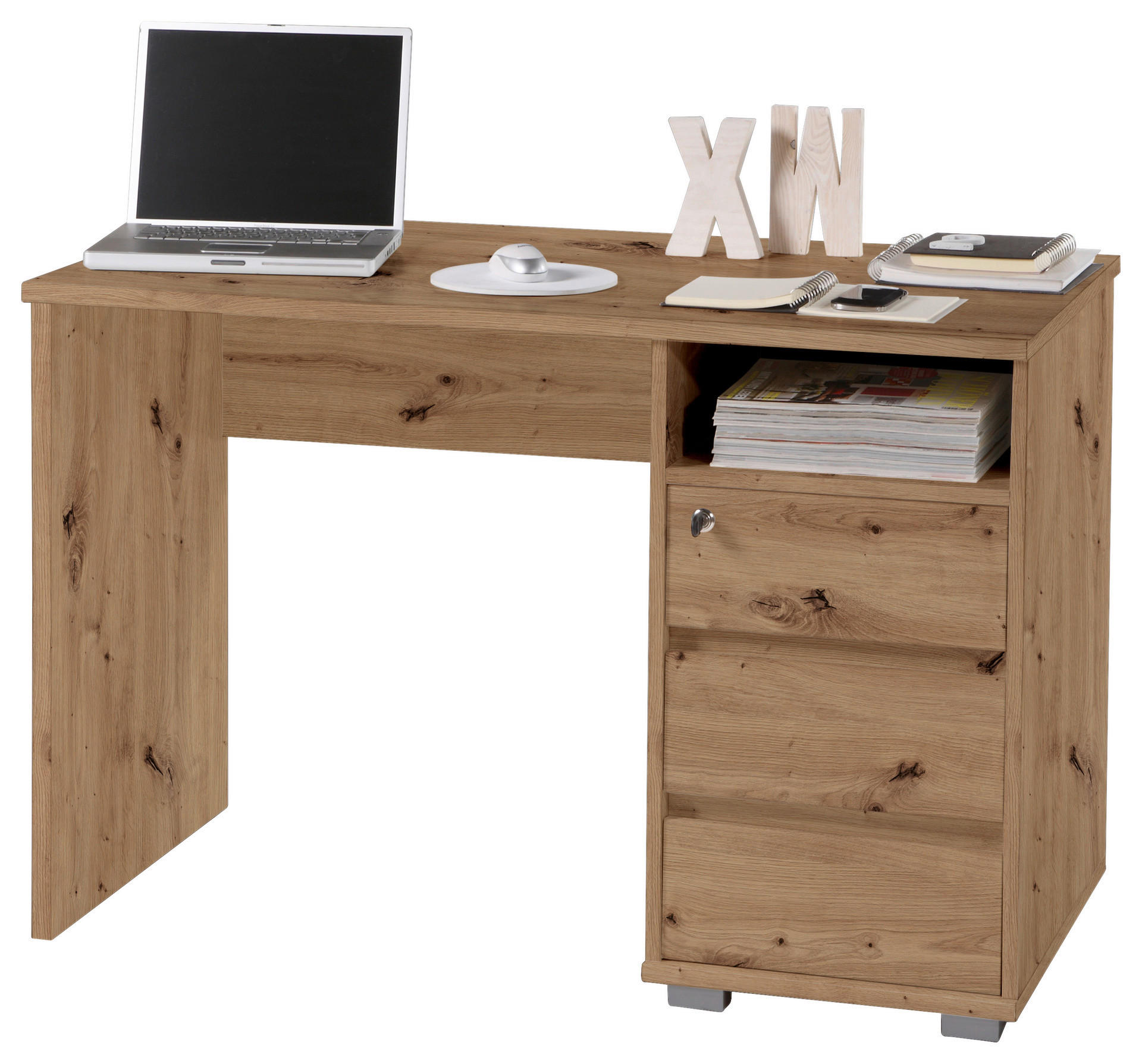 Schreibtisch Primus Eiche Artisan Nachbildung B/H/T: ca. 110x75x65 cm Primus - Eiche (110,00/75,00/65,00cm)