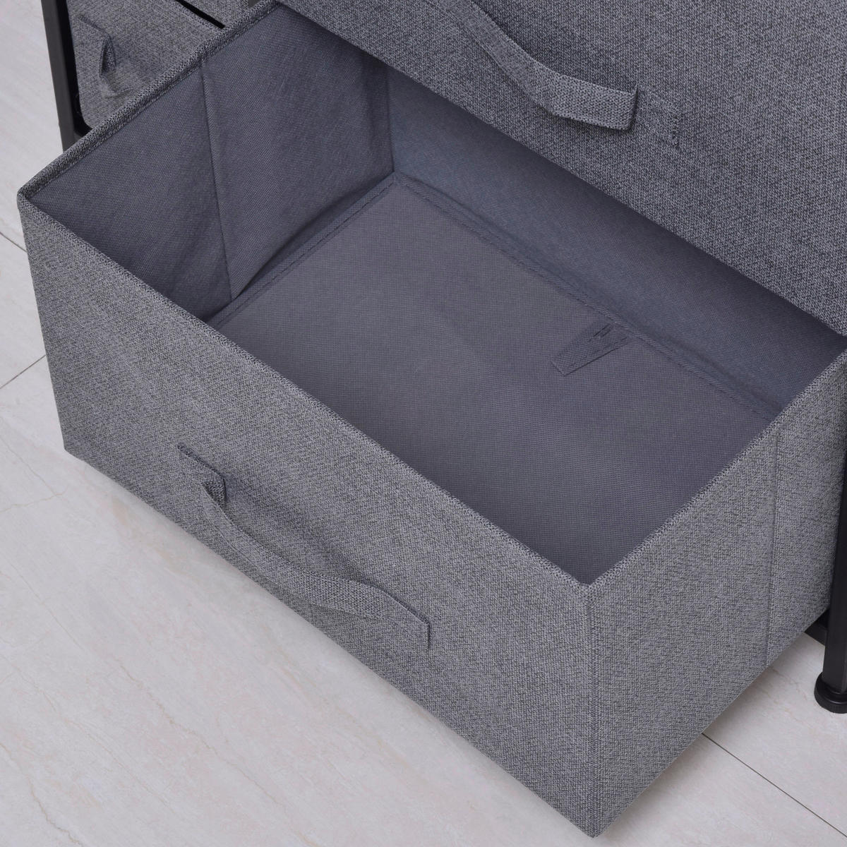 HOMCOM Aufbewahrungsregal dunkelgrau Edelstahl B/H/L: ca. 30x63,5x71 cm Schubladenschrank - dunkelgrau (71,00/30,00/63,50cm) - HOMCOM