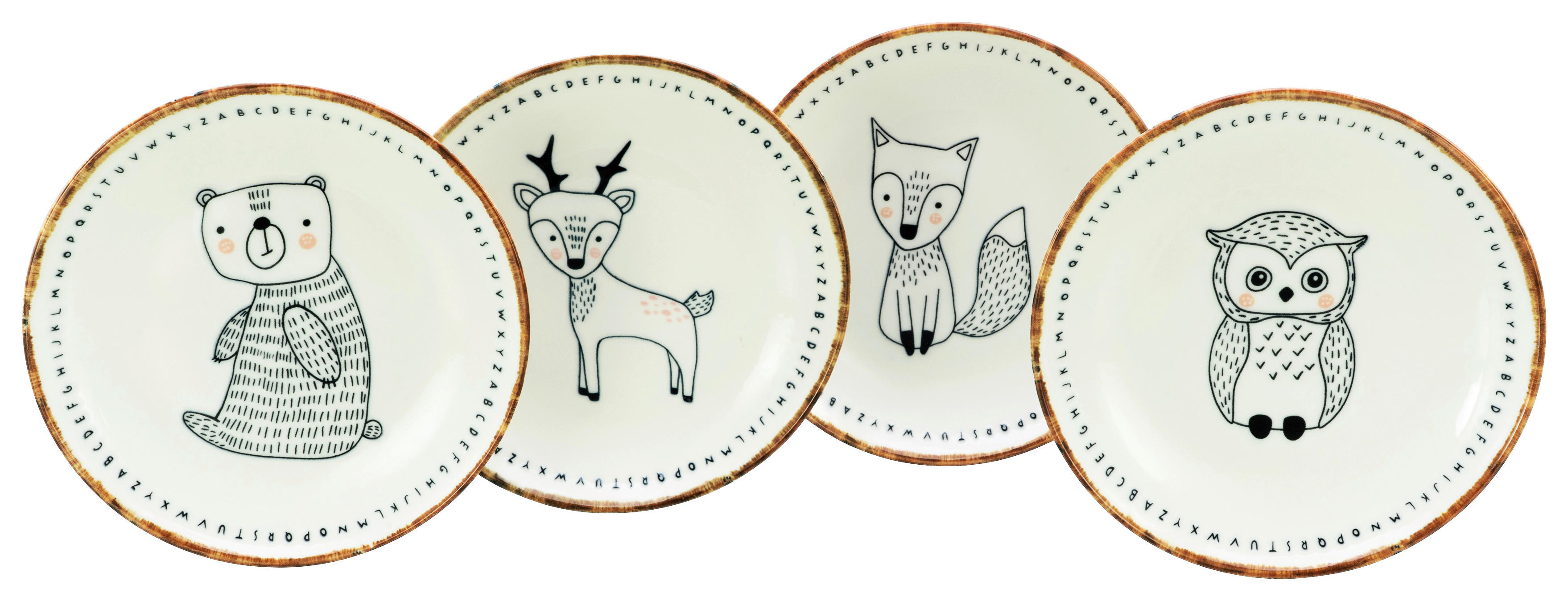 CreaTable Mehrzweckschalen Freunde des Waldes braun Steinzeug D: ca. 18,6 cm Freunde des Waldes - beige/braun (18,60cm) - CreaTable