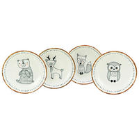 CreaTable Mehrzweckschalen Freunde des Waldes braun Steinzeug D: ca. 18,6 cm Freunde des Waldes - beige/braun (18,60cm) - CreaTable