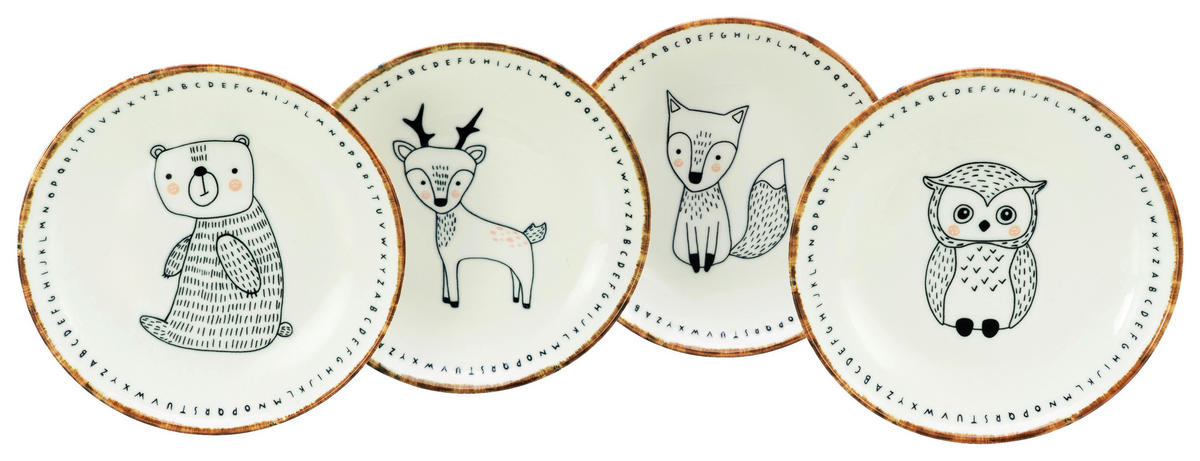 CreaTable Mehrzweckschalen Freunde des Waldes braun Steinzeug D: ca. 18,6 cm Freunde des Waldes - beige/braun (18,60cm) - CreaTable