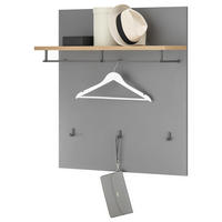 Garderobenpaneel Milan grau Eiche Artisan Nachbildung B/H/T: ca. 858x95x27 cm Milan - Eiche/grau (858,00/95,00/27,00cm)