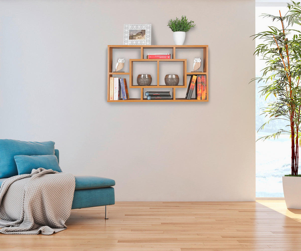Wandregal buche lackiert Nachbildung B/H/T: ca. 85x47,5x16 cm Wandregal - buche (85,00/47,50/16,00cm) - Wohnling