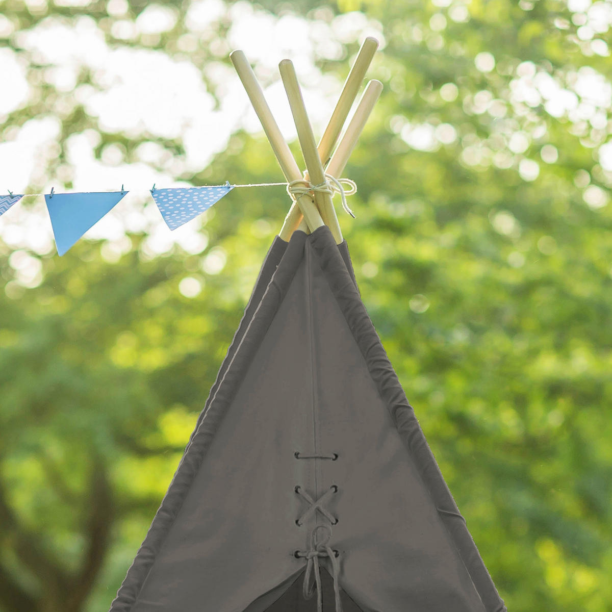 Sunny Kinder Tipi-Zelt Alba B/H/L: ca. 120x160x120 cm Alba - grau (120,00/120,00/160,00cm) - Sunny