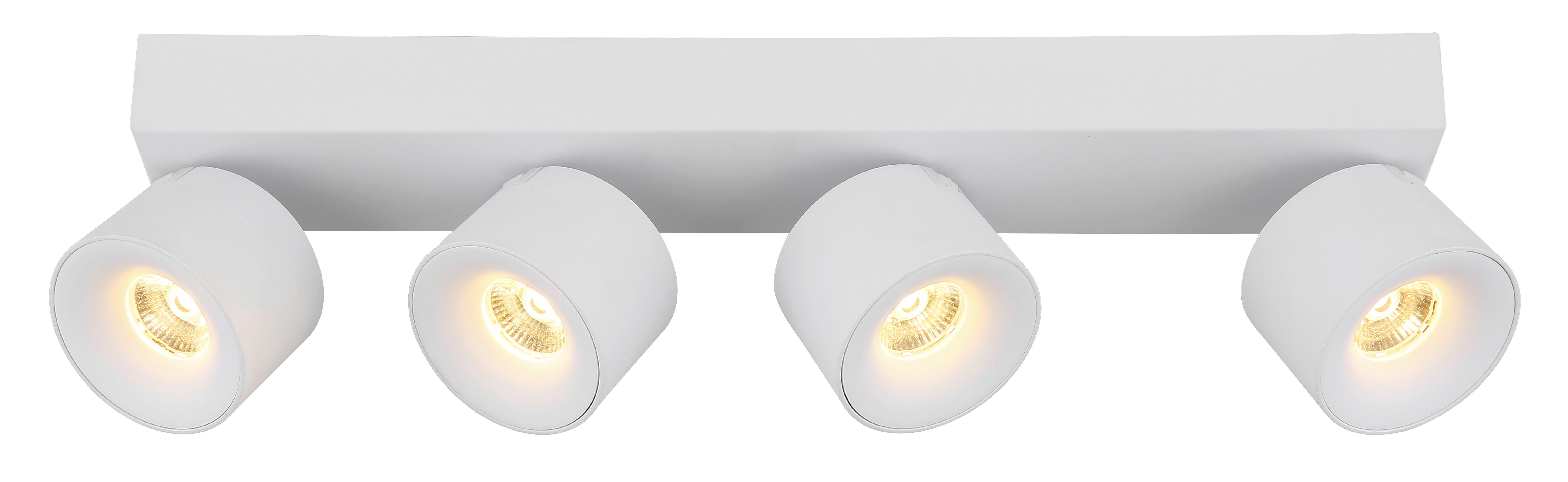 GLOBO LED-Spot weiß Aluminium Metall B/H/T: ca. 7,2x12x45,5 cm 4 Brennstellen RAE - weiß (7,20/12,00/45,50cm) - GLOBO