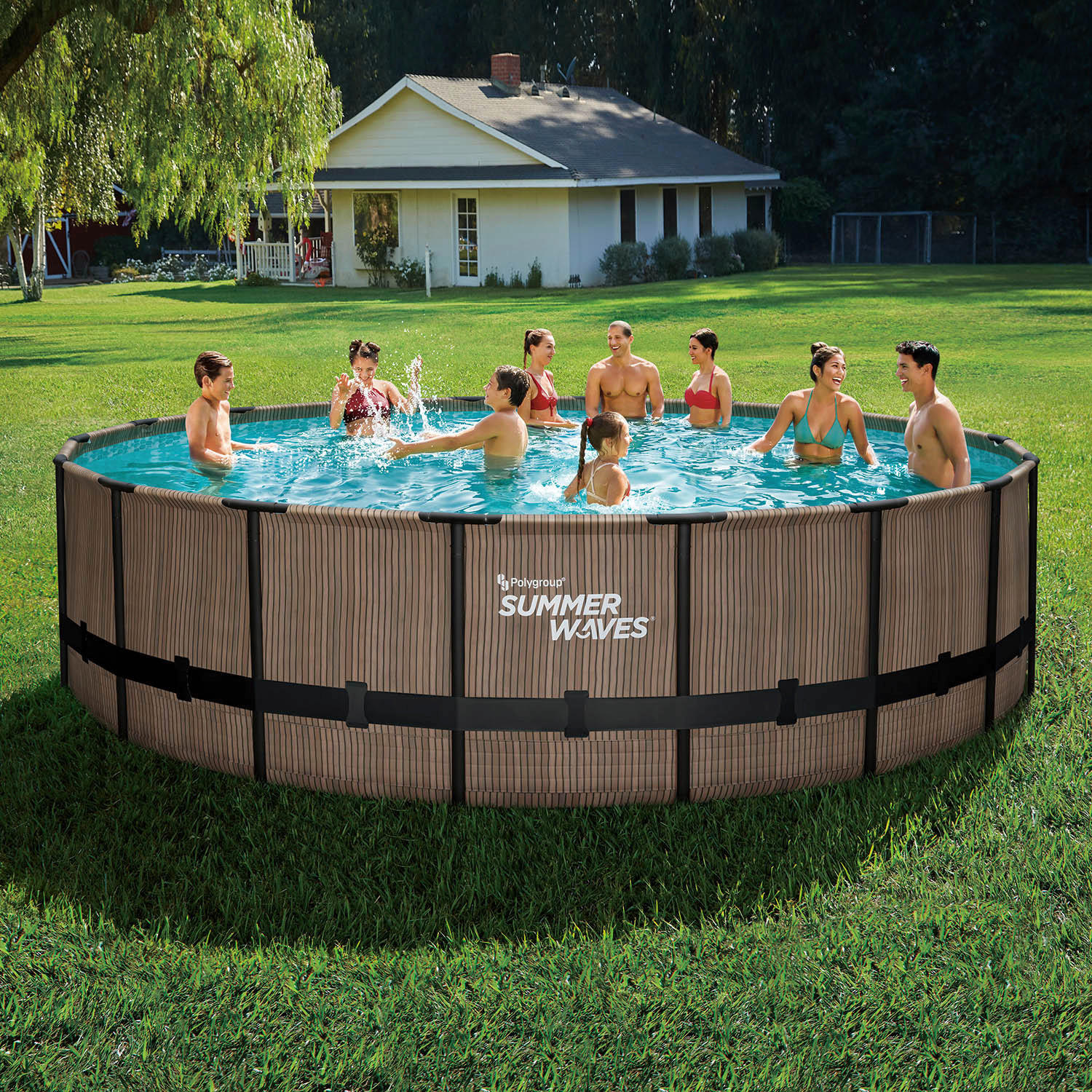 Summer Waves Poolset Elite H/D: ca. 132x549 cm Elite - braun (549,00/132,00cm) - Summer Waves