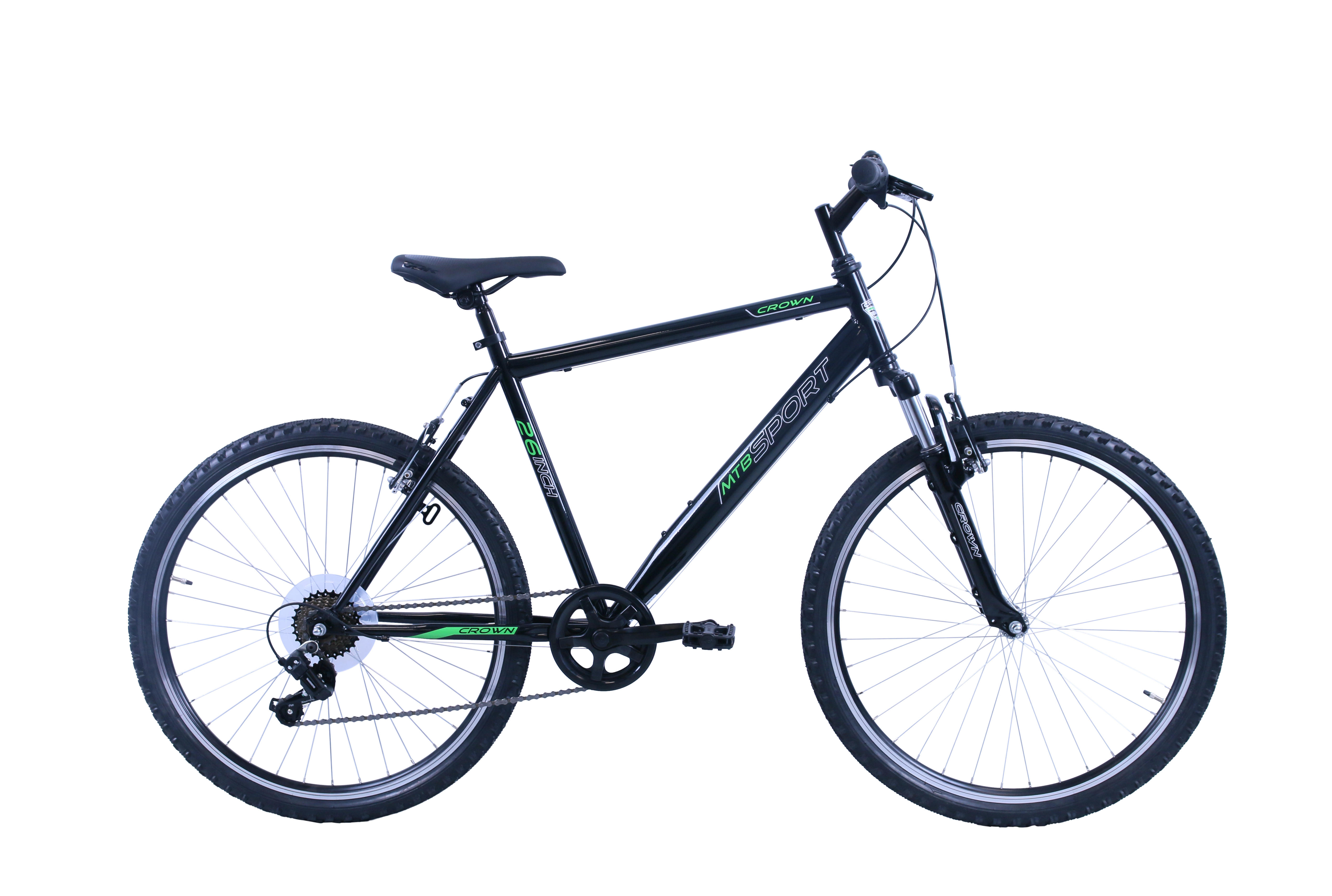 Crown Mountain-Bike 12155901-2202 26 Zoll Rahmenhöhe 50 cm 7 Gänge schwarz schwarz ca. 26 Zoll