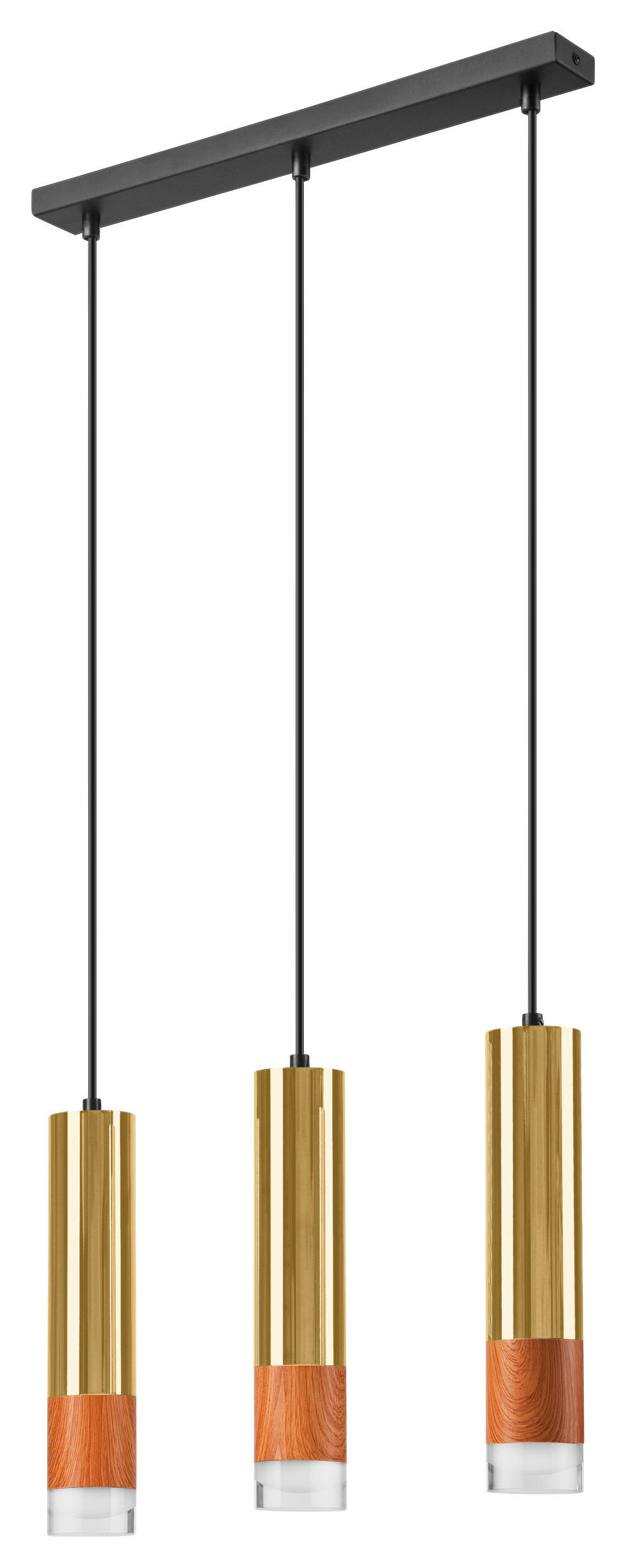 Lamkur Pendelleuchte gold Stahl Glas B/H/L: ca. 8x95x45 cm GU10 3 Brennstellen AURELIA - gold (45,00/8,00/95,00cm) - Lamkur