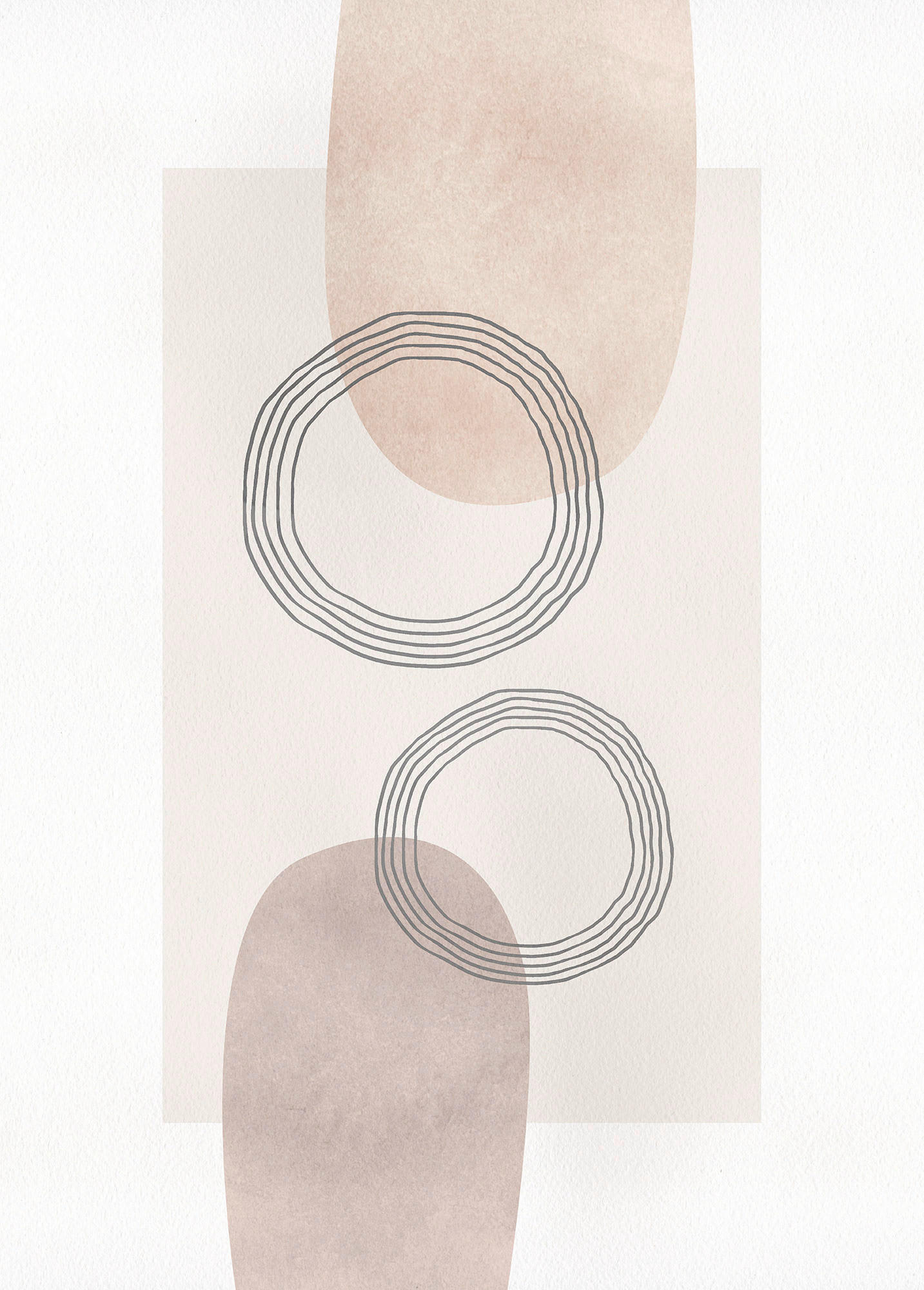 Komar Poster Line Art Circles Abstrakt B/L: ca. 50x70 cm