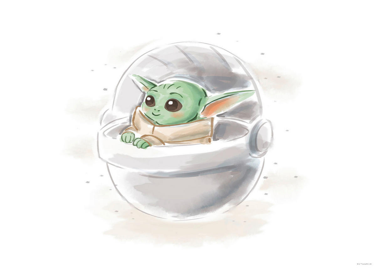 Komar Poster Mandalorian The Child Sweet Color Disney B/L: ca. 70x50 cm Mandalorian The Child Sweet Color - (70,00/50,00cm) - Komar