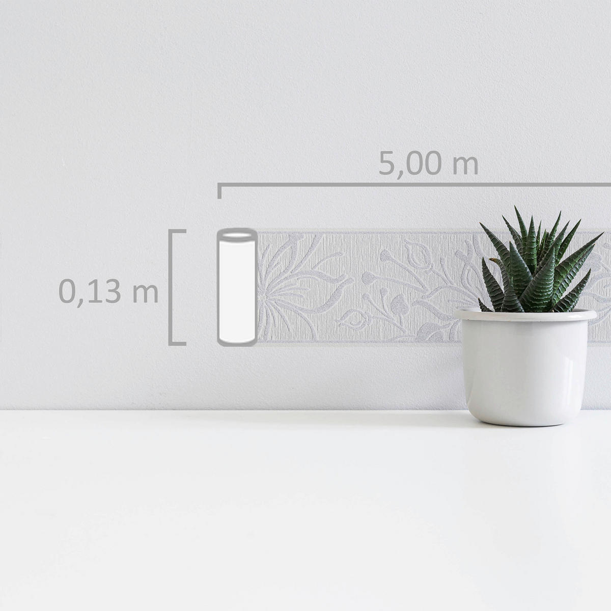 A.S.Creation Bordüre weiß B/H/D: ca. 13x500x8,5 cm Borte_selbstklebend - weiß (8,50/500,00cm) - A.S.Creation
