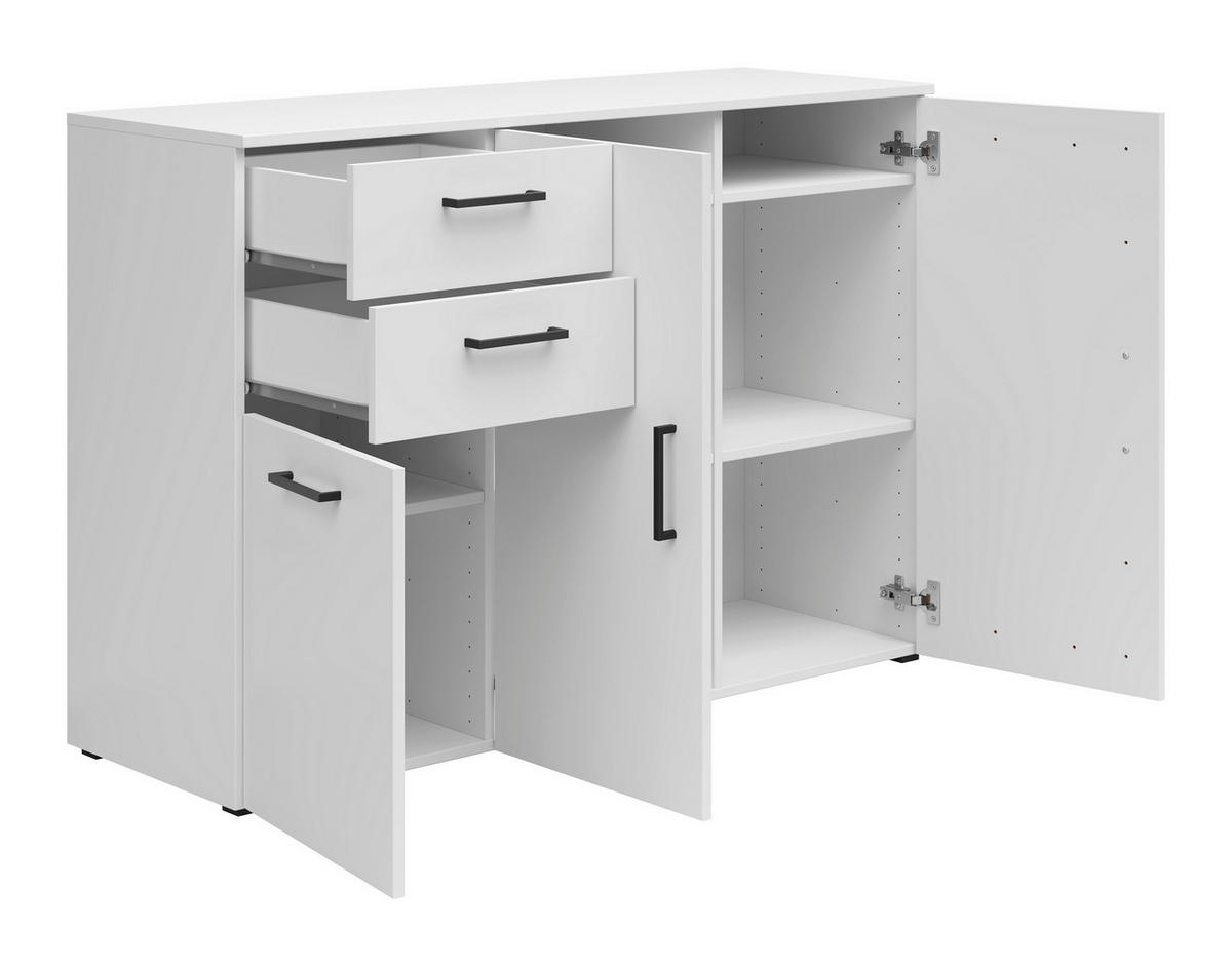 Kommode Multi-Stauraum Typ 28 weiß B/H/T: ca. 120x83x40 cm Multi-Stauraum Typ 28 - weiß (120,00/83,00/40,00cm)