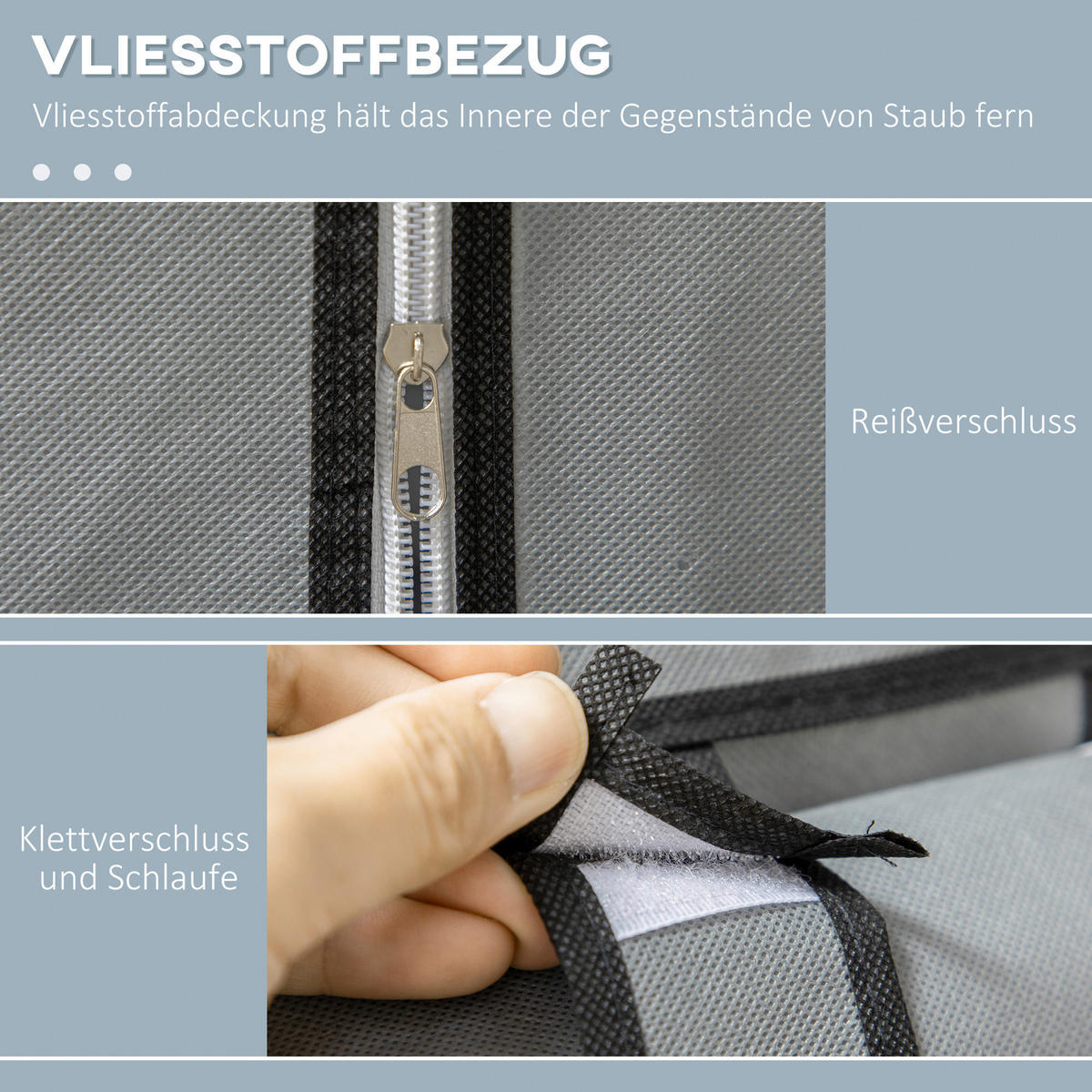 HOMCOM Kleiderschrank grau Polypropylen B/H/L: ca. 43x103x162,5 cm Stoffschrank - grau (162,50/43,00/103,00cm) - HOMCOM