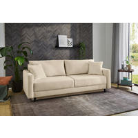 Schlafsofa  beige B/H/T: ca. 217x86x94 cm Björn_Schlafsofa 410/07-410/07 - beige/schwarz (217,00/86,00/94,00cm)