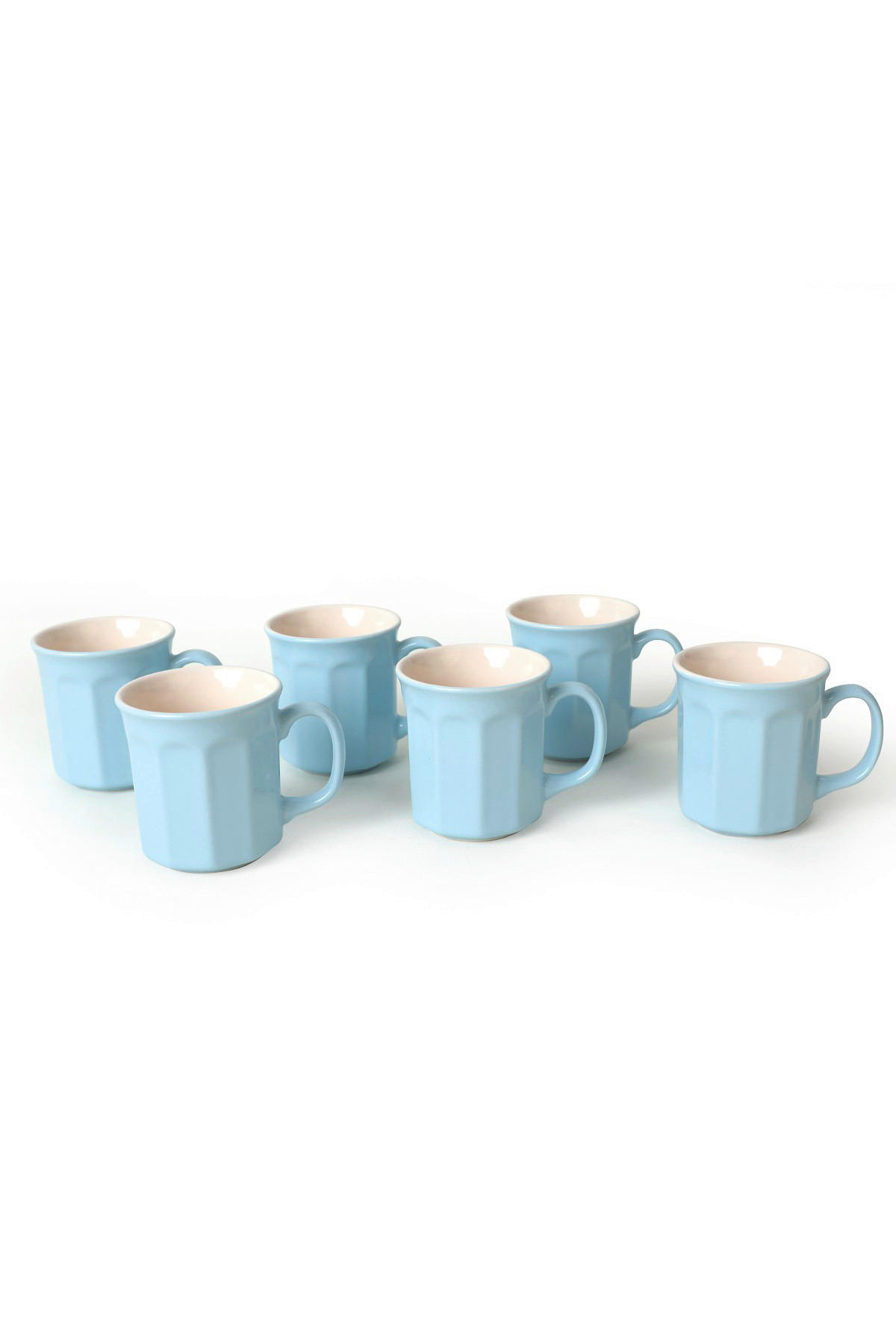 HermiaConcept Kaffeebecher 6-tlg. creme Keramik 6 tlg. 6-tlg. - blau/creme (9,00/9,00cm) - HermiaConcept