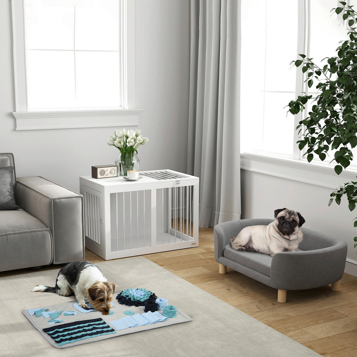 PawHut Haustier-Schnüffelmatte grau Polyester B/H/L: ca. 50x5x74 cm Haustier-Schnüffelmatte - grau (74,00/50,00/5,00cm) - PawHut