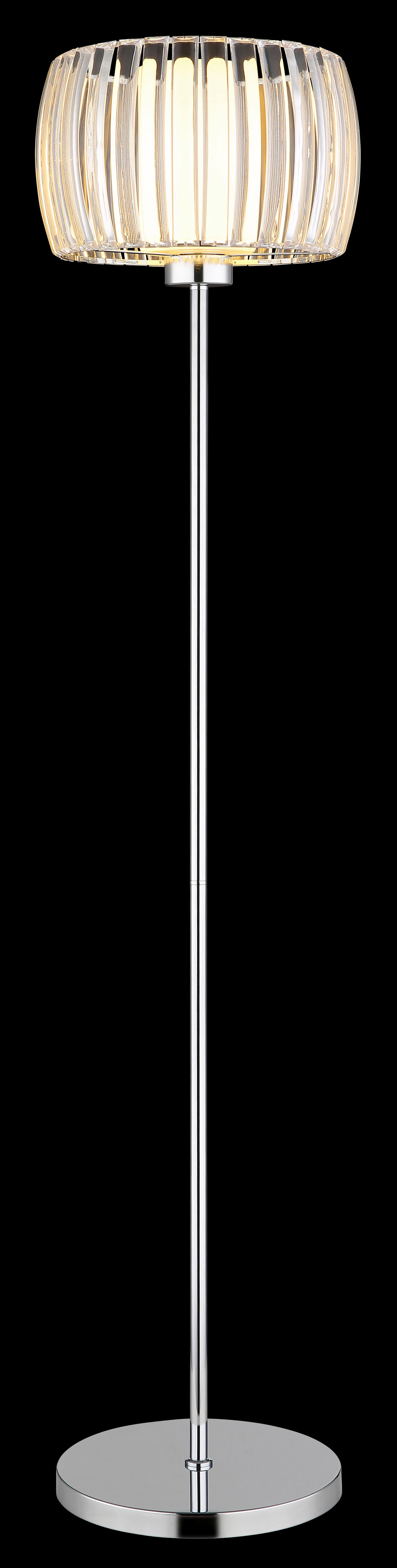 GLOBO Stehleuchte Chrom Opal schwarz Glas Textil Metall H/D: ca. 150x32,5 cm E27 1 Brennstellen MARIBEL - schwarz/Opal (32,50/150,00cm) - GLOBO