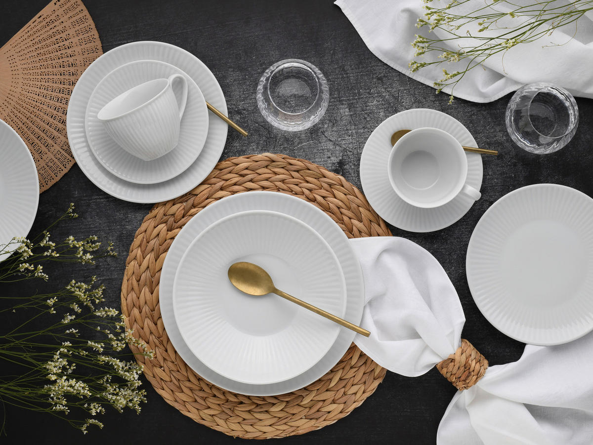 CreaTable Kombiservice Valencia weiß Porzellan 30 tlg. Valencia - weiß - CreaTable