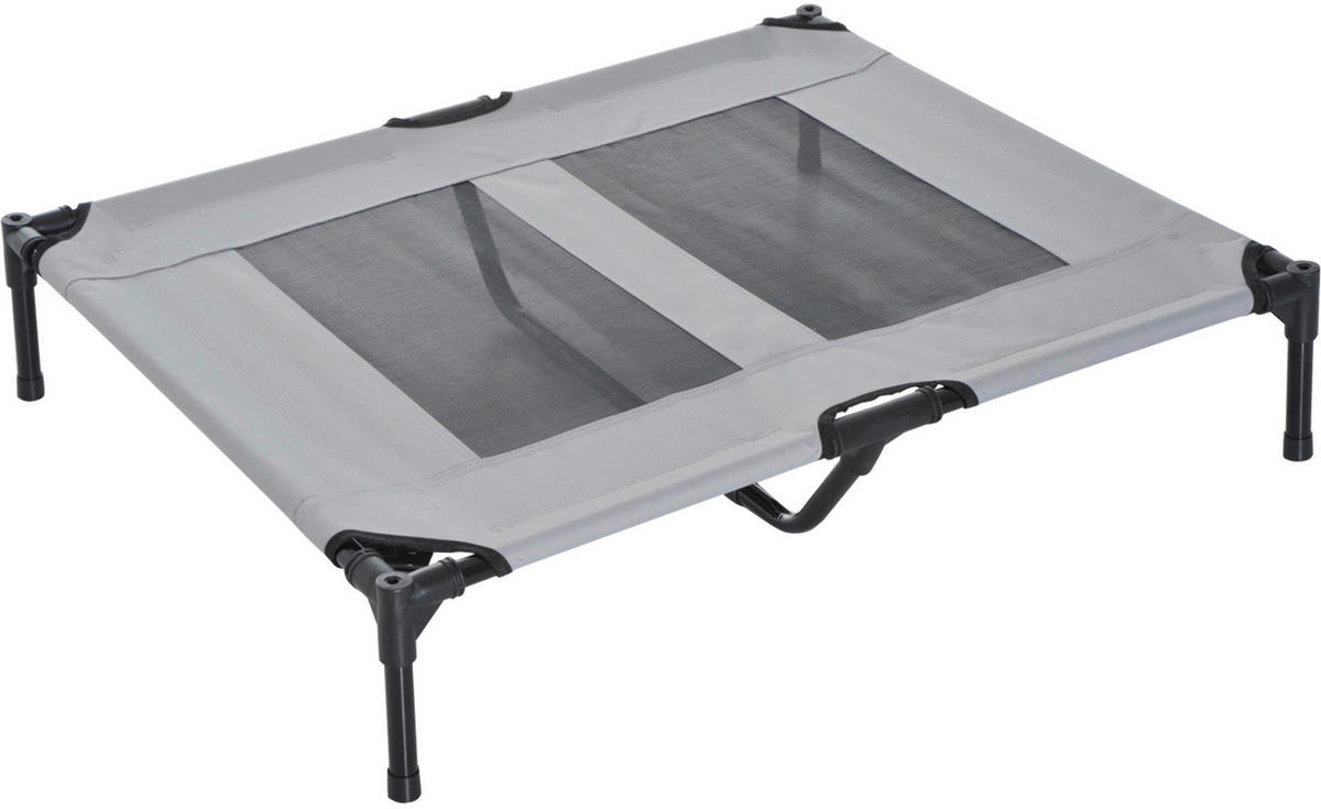 PawHut Haustierbett mit Baldachin grau Metall B/H/L: ca. 76x90x92 cm Haustierbett mit Baldachin - grau (92,00/76,00/90,00cm) - PawHut