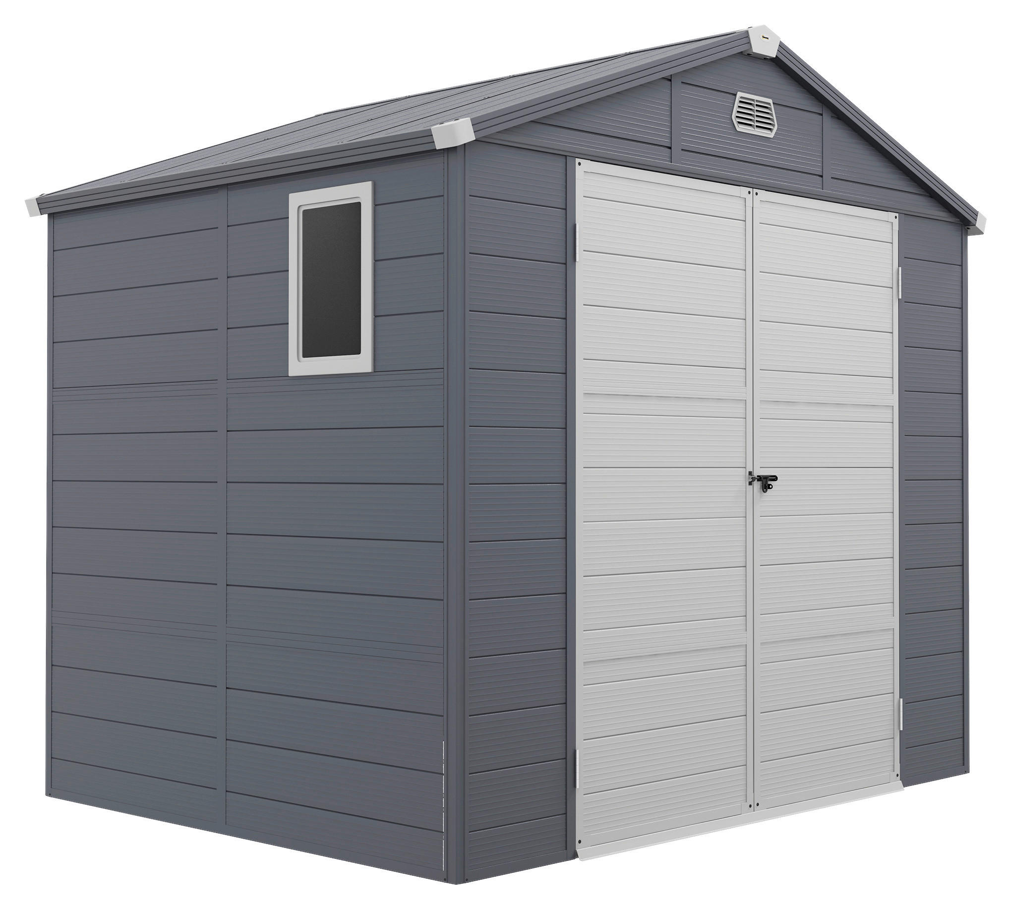 Outsunny Gerätehaus grau Kunststoff B/H/L: ca. 190x228x240 cm Gerätehaus - grau (240,00/190,00/228,00cm) - Outsunny