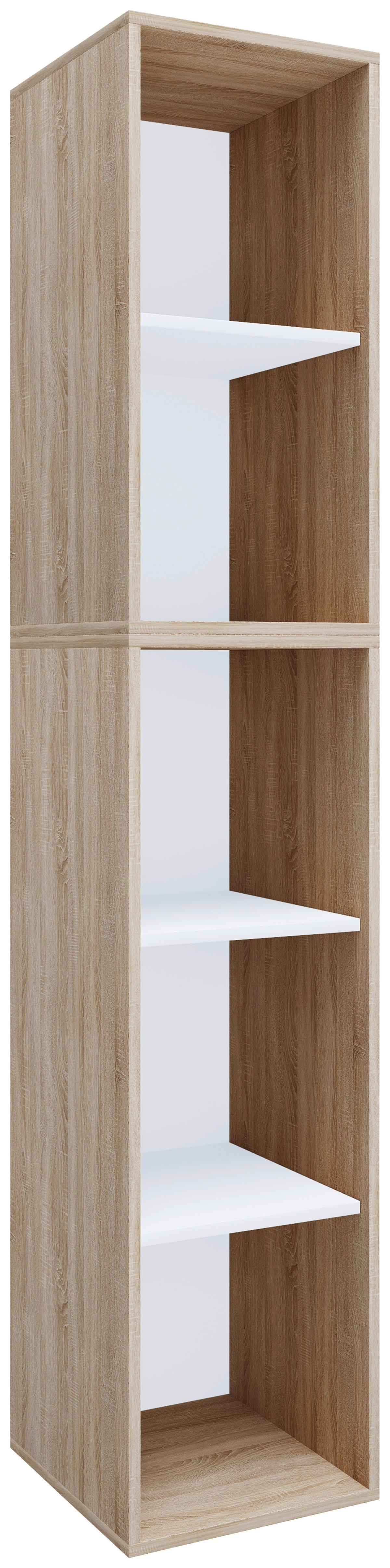 Regal Lona I Eiche Sonoma Nachbildung weiß B/H/T: ca. 35x183x37 cm Lona I - Eiche/weiß (35,00/183,00/37,00cm) - VCM Möbel