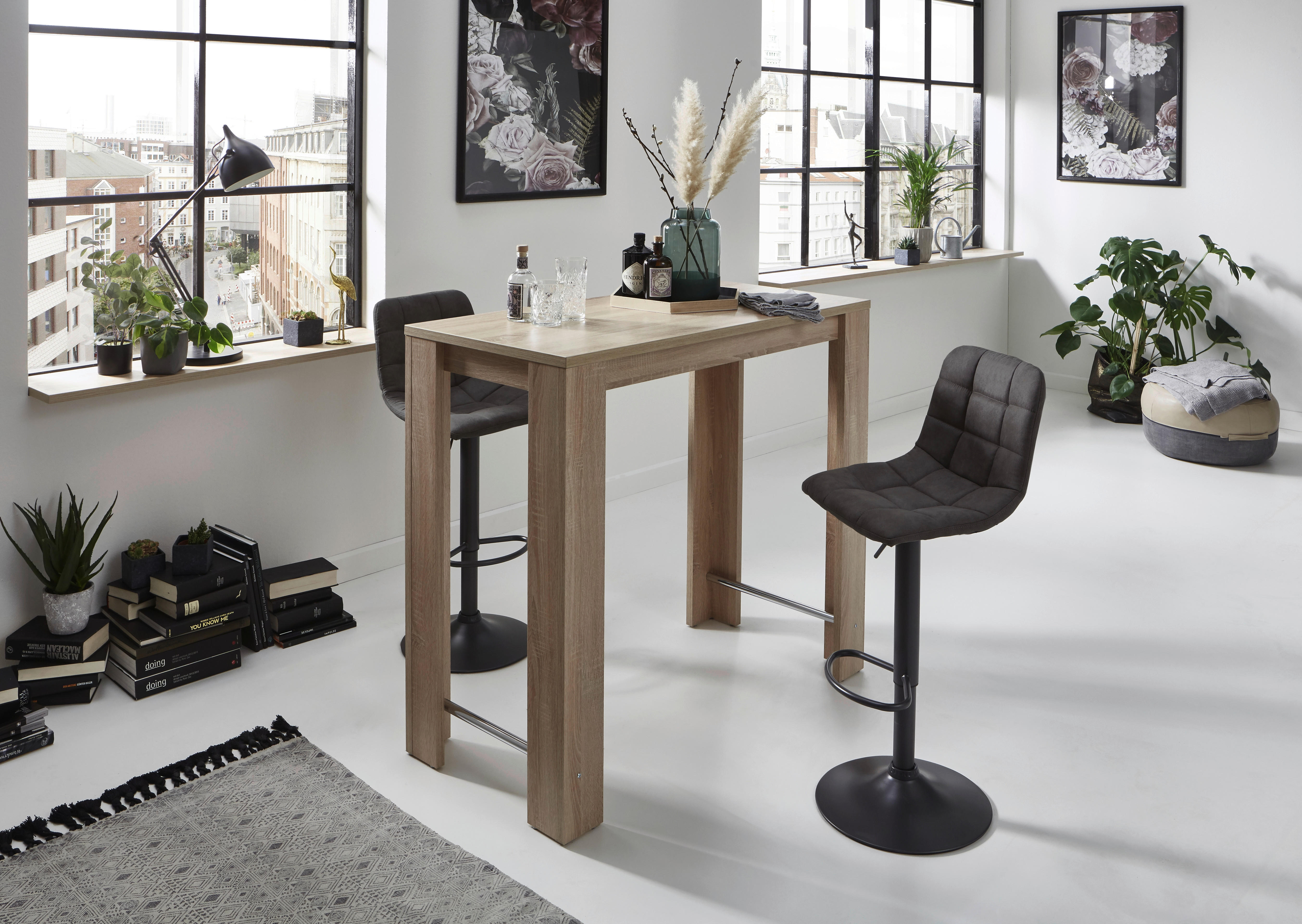 Barhocker Yvonne 2er Set anthrazit Vintage Microfaser B/H/T: ca. 43x113x44 cm Yvonne 2er Set - anthrazit/grau (43,00/113,00/44,00cm) - Hela