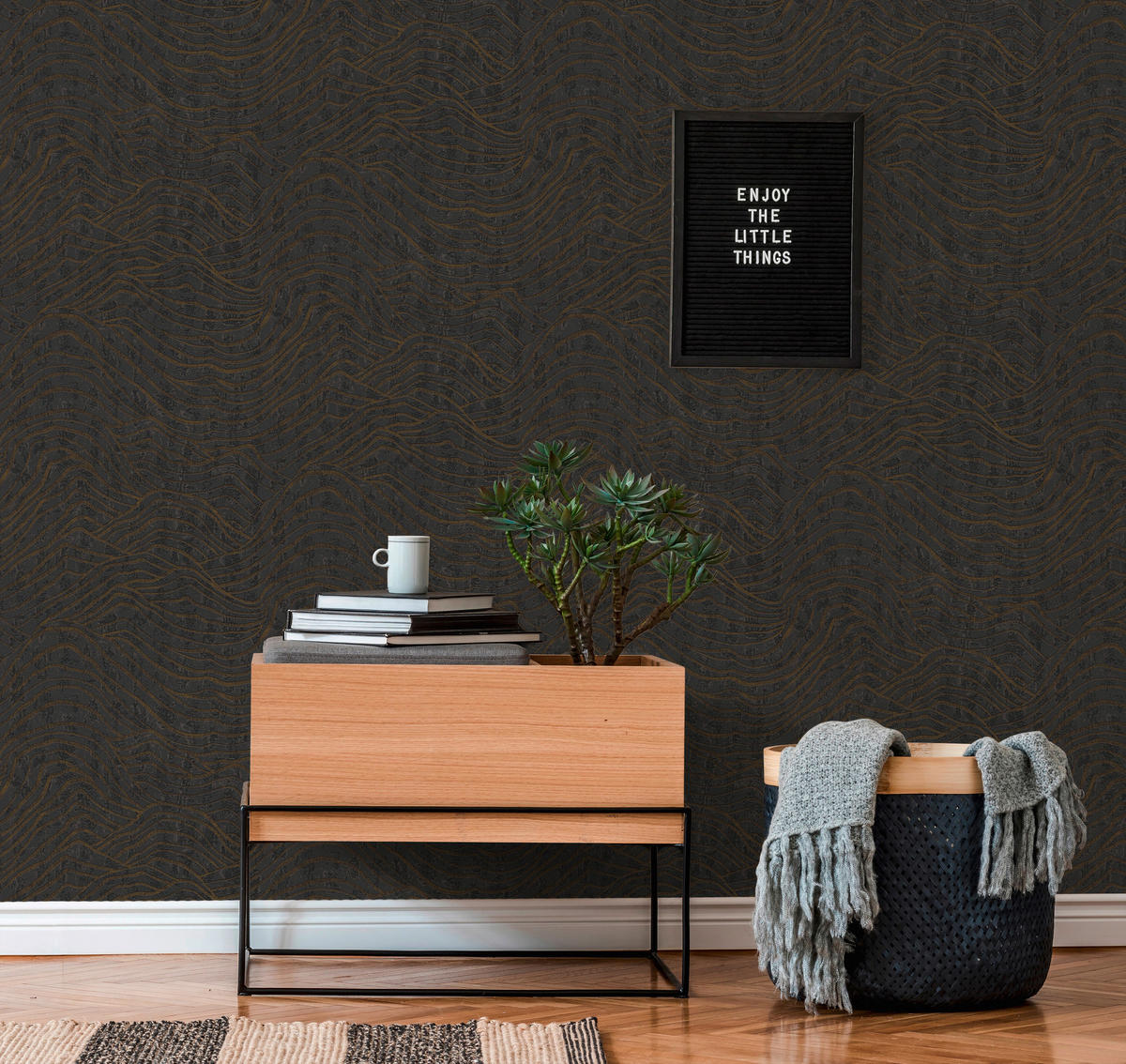 A.S.Création Vliestapete silber schwarz B/H/D: ca. 53x1005x8,4 cm Vliestapete - schwarz/silber (8,40/1005,00cm) - A.S.Creation