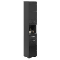 Badhochschrank LINUS schwarz schwarz Hochglanz B/H/T: ca. 30x182x31 cm LINUS - schwarz (30,00/182,00/31,00cm) - xonox.home