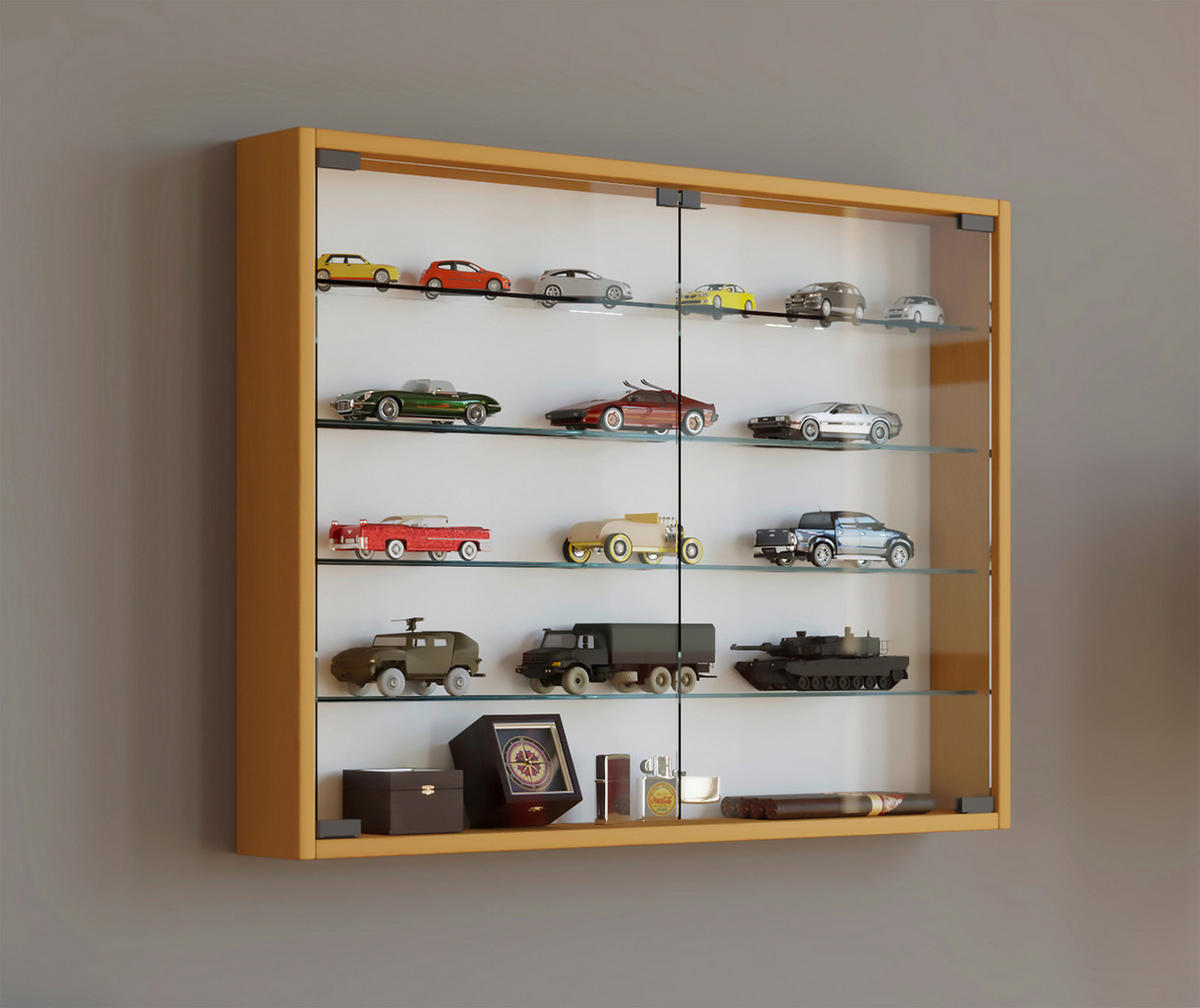 Vitrine Mandosa L buche Nachbildung Holzwerkstoff Glas B/H/T: ca. 80x60x10 cm Mandosa L - buche (80,00/60,00/10,00cm) - VCM Möbel