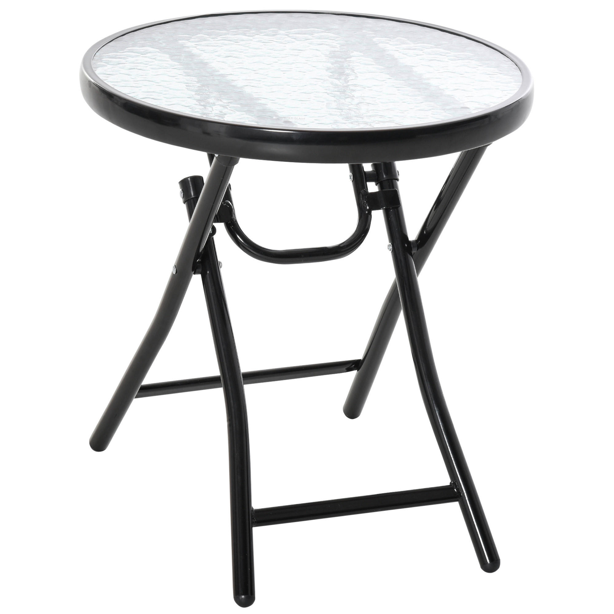 Outsunny Gartentisch schwarz Metall H/D: ca. 50x45 cm Gartentisch - schwarz (45,00/50,00cm) - Outsunny
