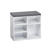 Kesper Schuhschrank mit Sitzkissen weiß Spanplatte B/H/L: ca. 29,5x48x515 cm Schuhschrank_mit_Sitzkissen - braun/weiß (515,00/29,50/48,00cm) - Kesper