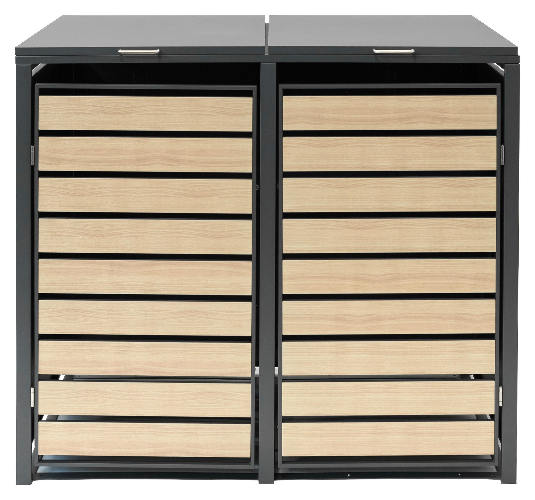 Westmann Mülltonnenbox 2x 240 Liter anthrazit B/H/T: ca. 132x116x80 cm 2x 240 Liter - braun/anthrazit (132,00/116,00/80,00cm) - Westmann