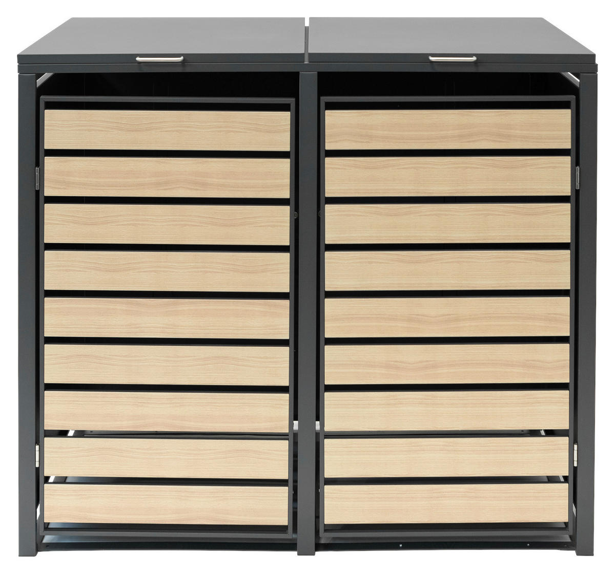 Westmann Mülltonnenbox 2x 240 Liter anthrazit B/H/T: ca. 132x116x80 cm 2x 240 Liter - braun/anthrazit (132,00/116,00/80,00cm) - Westmann