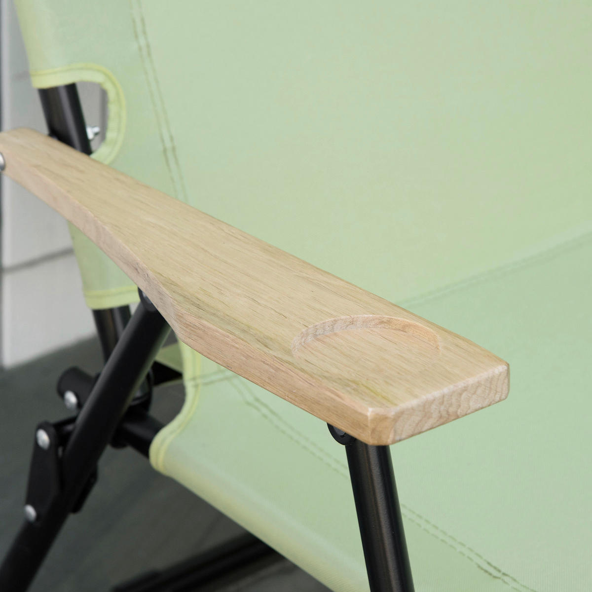 Outsunny Campingstuhl grün Stoff B/H/L: ca. 67x80x141 cm Campingstuhl - grün (141,00/67,00/80,00cm) - Outsunny