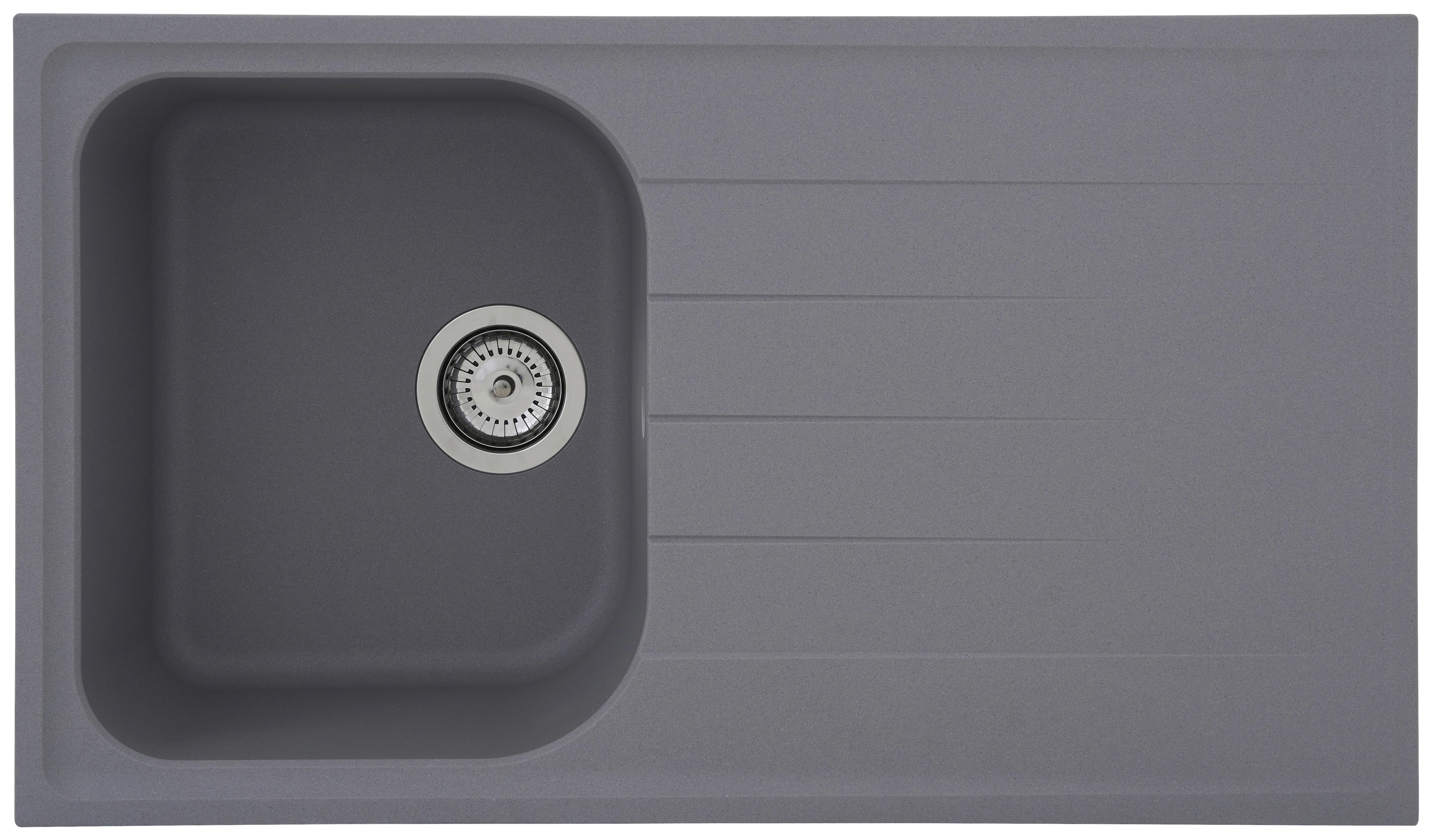 Respekta Einbauspüle Orlando 86 x 50 G Beton grau Granitverbundmaterial B/H/T: ca. 86x20,9x50 cm Orlando 86 x 50 G - Beton/grau (86,00/20,90/50,00cm) - Respekta