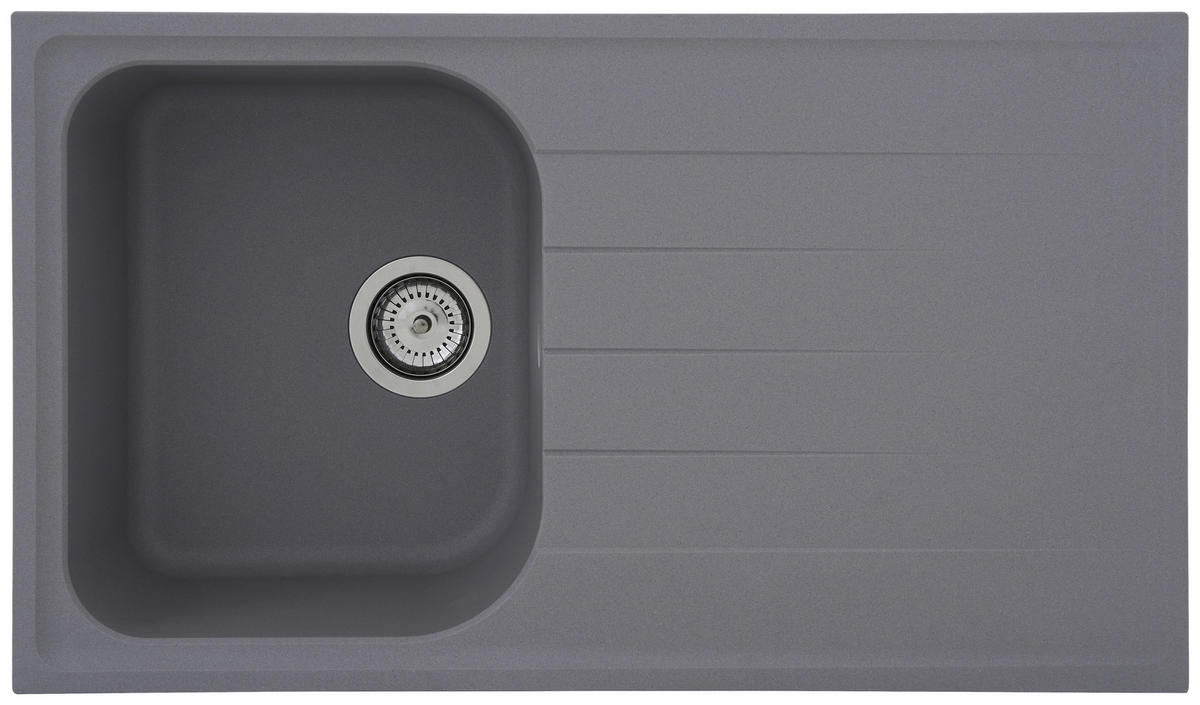 Respekta Einbauspüle Orlando 86 x 50 G Beton grau Granitverbundmaterial B/H/T: ca. 86x20,9x50 cm Orlando 86 x 50 G - Beton/grau (86,00/20,90/50,00cm) - Respekta