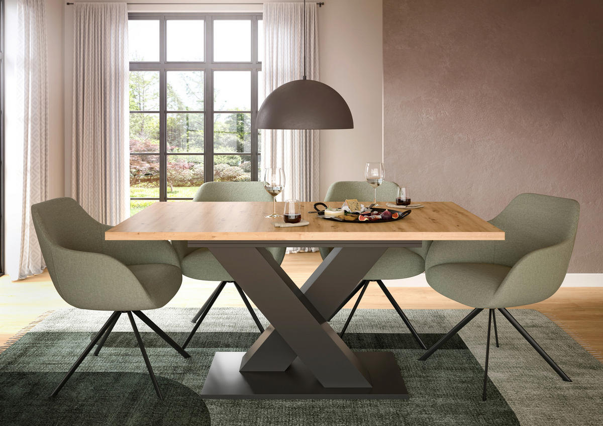 Esstisch Motion Artisan Nachbildung B/H/T: ca. 150x76x80 cm Motion - dunkelgrau (150,00/76,00/80,00cm) - xonox.home