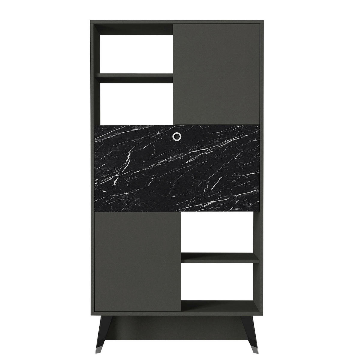 Regal Radica anthrazit Marmoroptik B/H/T: ca. 90x174x35 cm Radica - Marmoroptik/anthrazit (90,00/174,00/35,00cm) - moebel17