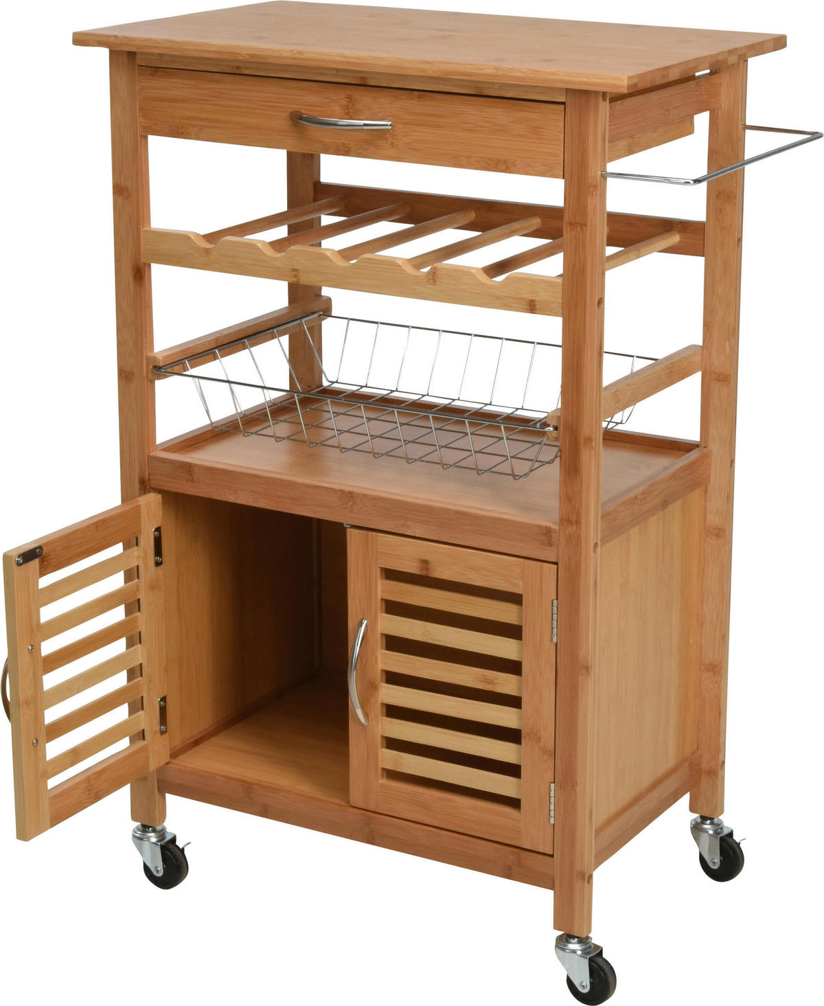 Küchentrolley mehrfarbig Bambus B/H/L: ca. 38x19,5x90 cm Küchentrolley - mehrfarbig (90,00/38,00/19,50cm)