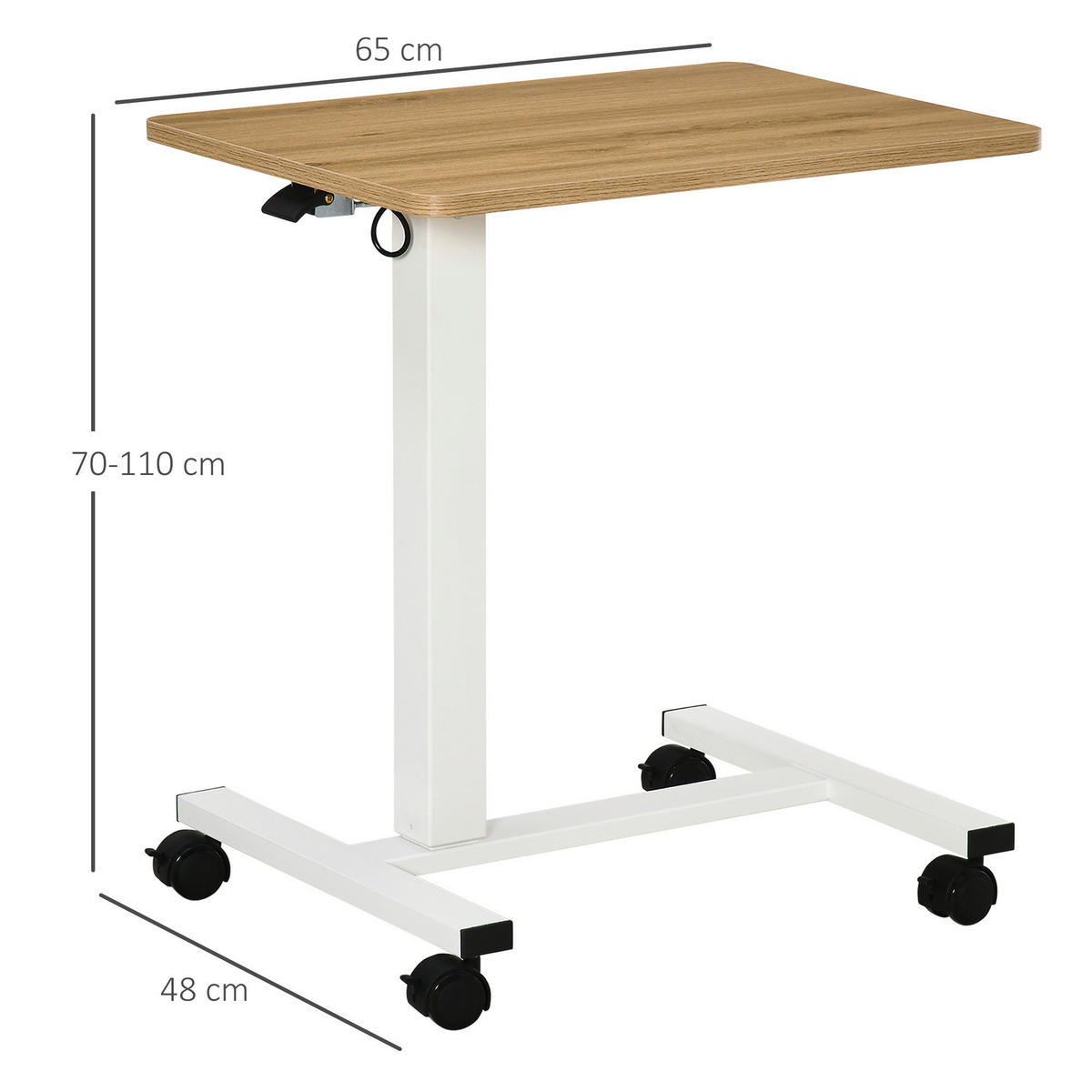 Schreibtisch 920-080 natur Holz Nachbildung weiß B/H/T: ca. 65x110x48 cm 920-080 - weiß/natur (65,00/110,00/48,00cm) - HOMCOM
