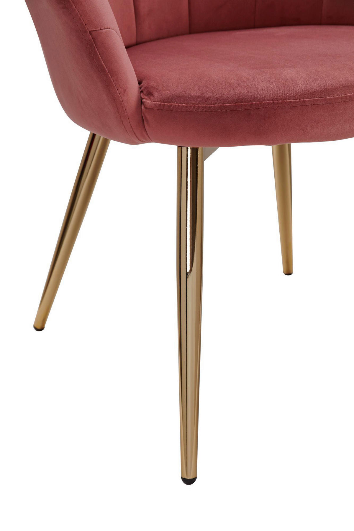 Stuhl rosa gold Stoff Eisen B/H/T: ca. 47,5x80x53 cm Esszimmerstuhl - gold/rosa (47,50/80,00/53,00cm) - Wohnling