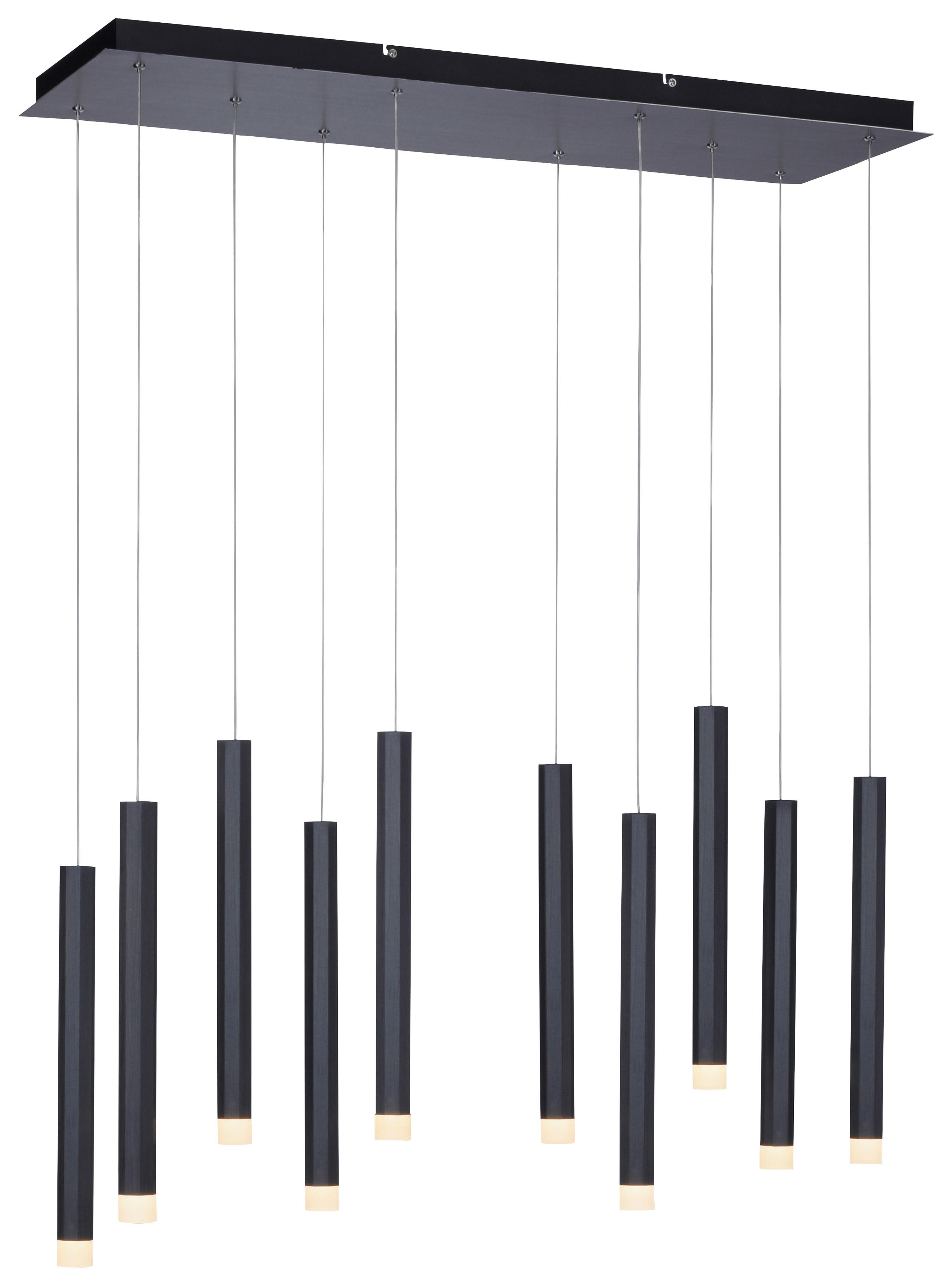 Just Light LED-Pendelleuchte BRUNO 15206-18 schwarz Aluminium Eisen B/H/T: ca. 89x120x30 cm 10.0 Brennstellen BRUNO - schwarz (89,00/120,00/30,00cm) - Just Light