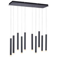 Just Light LED-Pendelleuchte BRUNO 15206-18 schwarz Aluminium Eisen B/H/T: ca. 89x120x30 cm 10.0 Brennstellen BRUNO - schwarz (89,00/120,00/30,00cm) - Just Light