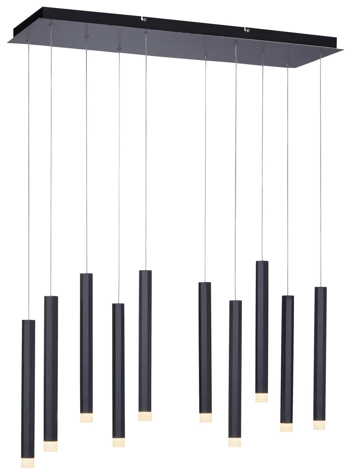 Just Light LED-Pendelleuchte BRUNO 15206-18 schwarz Aluminium Eisen B/H/T: ca. 89x120x30 cm 10.0 Brennstellen BRUNO - schwarz (89,00/120,00/30,00cm) - Just Light