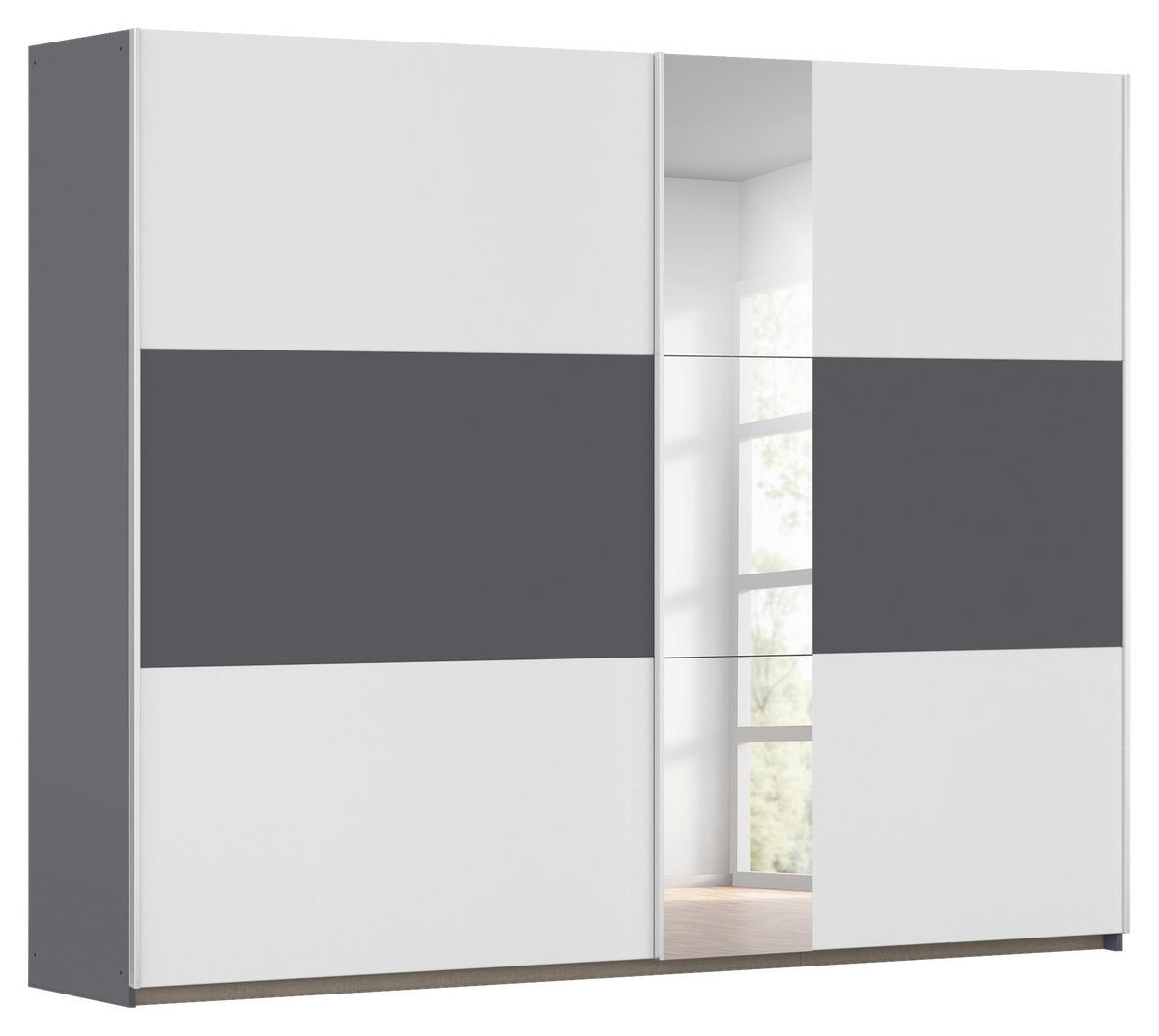 Kleiderschrank Oslo Alpinweiß grau B/H/T: ca. 261x210x59 cm Oslo - Alpinweiß/grau (261,00/210,00/59,00cm)